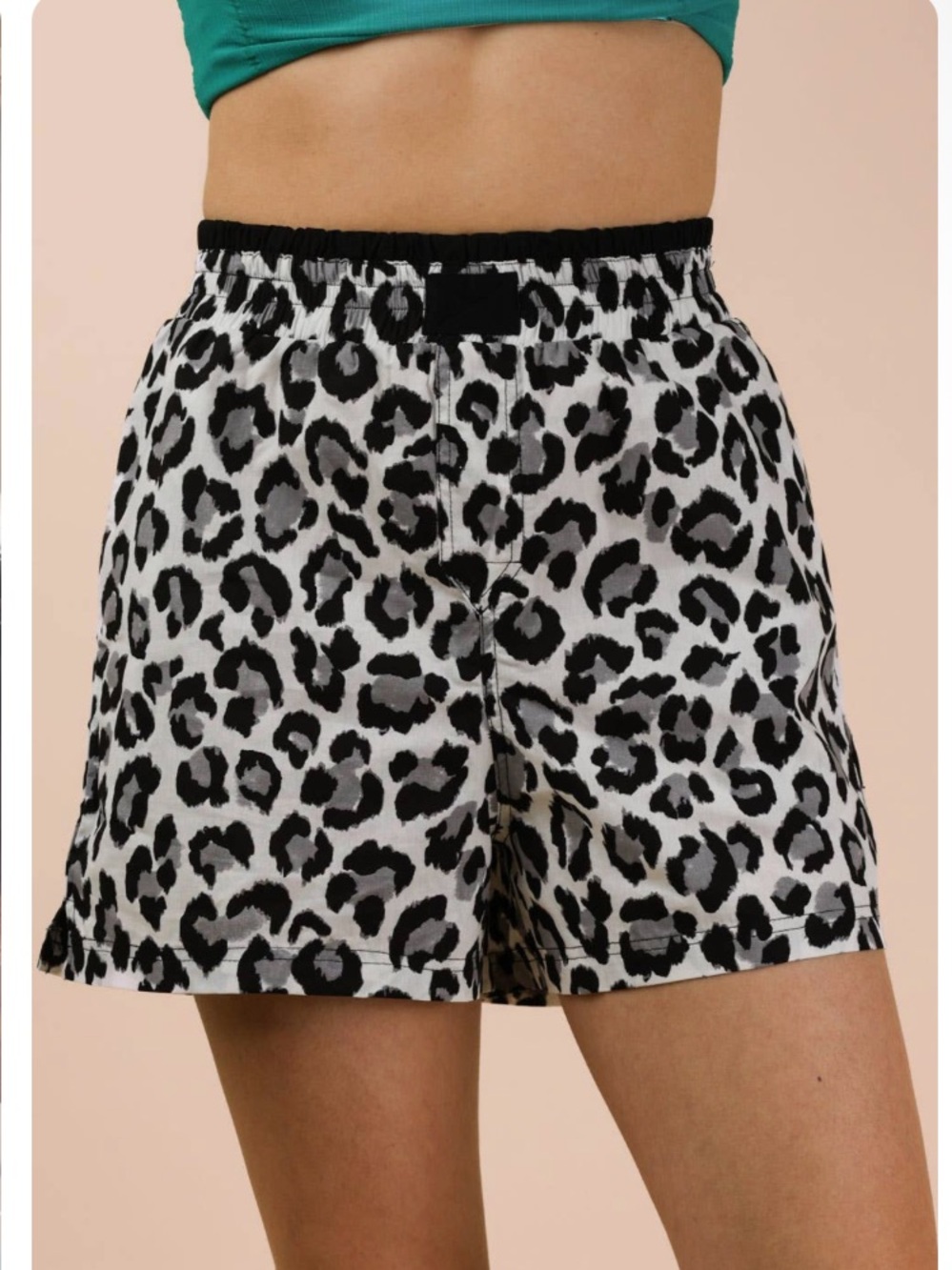 Very J Leopard Print Boxer Shorts - Black & White